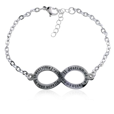 Bracciale infinito destino in acciaio inox