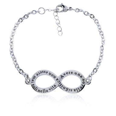 Bracciale infinito "sorelle" in acciaio inox