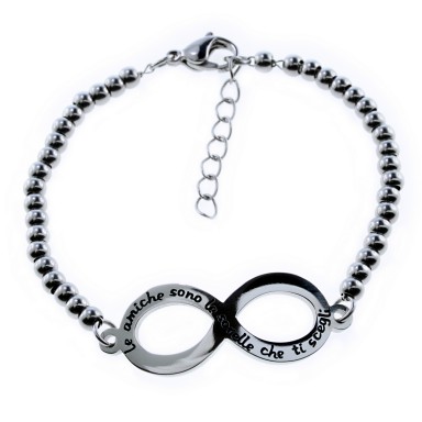 Bracciale palline AMICIZIA in acciaio inox