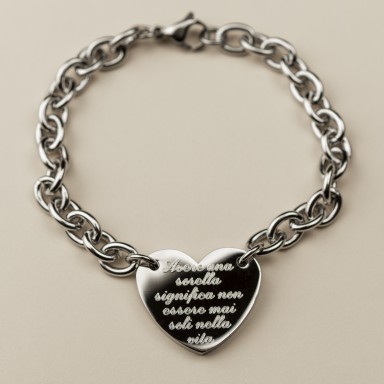 Bracelet with heart for sister