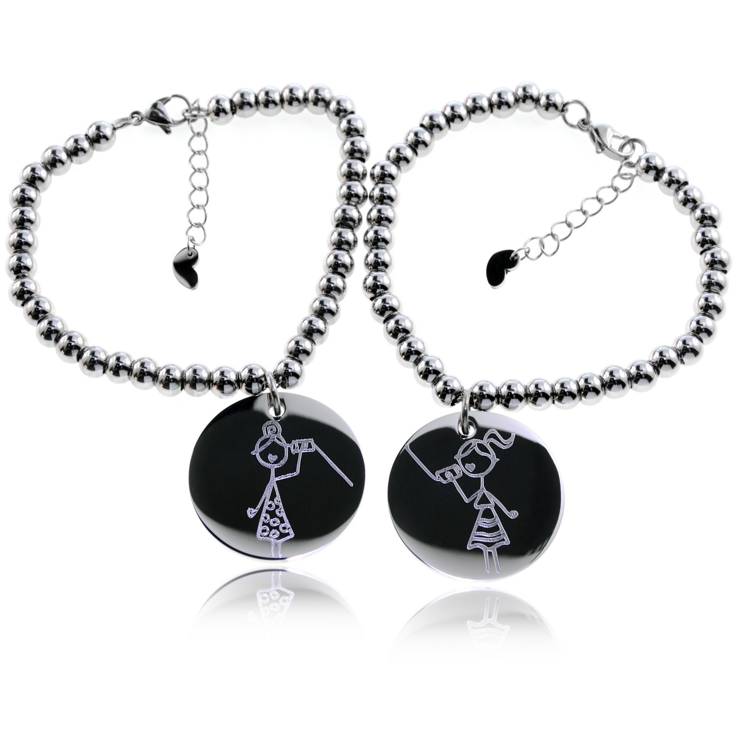 Charm Link Bracciale Quiges 9 Mm - In Acciaio Inox Con Zirconi, Stile Italiano Personalizzabile