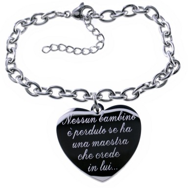 Bracciale MAESTRA con catena con cuore pendente