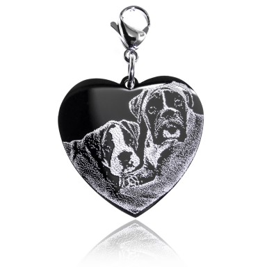 Charm con foto su cuore in acciaio inox