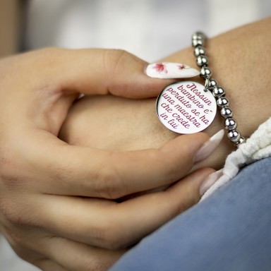 Bracciale "Nessun bambino è perduto" smaltato in acciaio inox