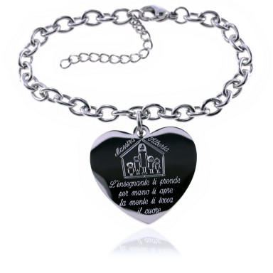 Bracciale maestra con casetta in acciaio inox