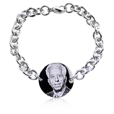 Bracciale tondo foto in acciaio inox