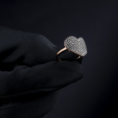 925 silver cubic zirconia heart ring