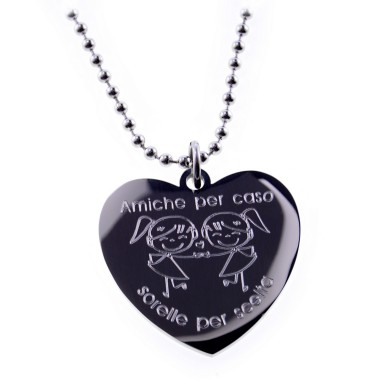 Necklace "Friends by chance sisters for choice" stainless steel