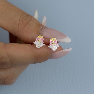 Pair of angel earrings in 925 silver