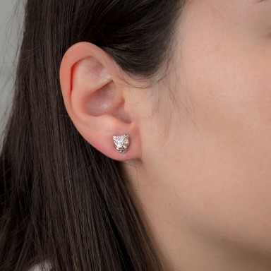 Orecchino singolo argento 925 pantera con zirconi