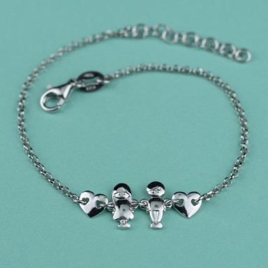Bracciale boy e girl in argento 925 rodiato