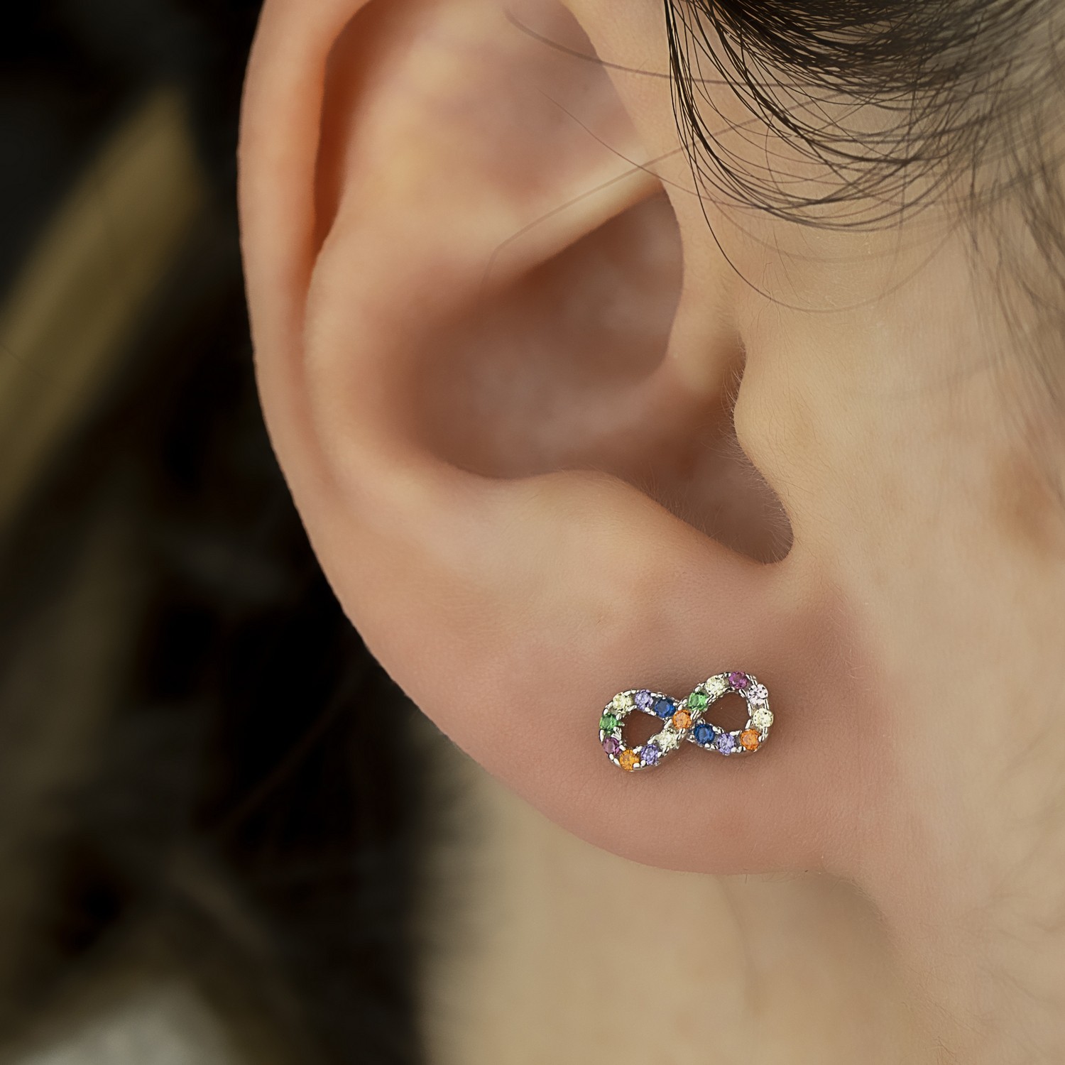 Orecchini A Perno Con Montatura Avvolgente In Argento Sterling - Foto 5