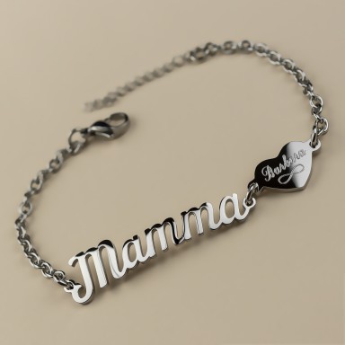 "MAMMA" bracelet in stainless steel