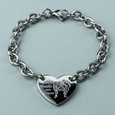 Bracciale 100% amiche in acciaio inox