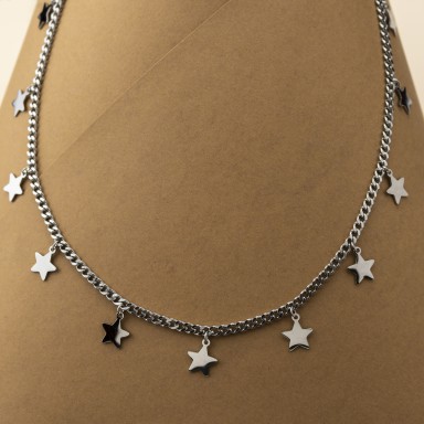 Necklace with stars BORMIO model in stainless steel