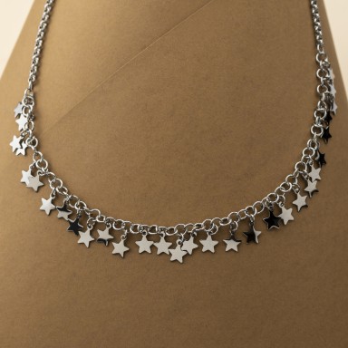 Necklace with stars LERICI model in stainless steel