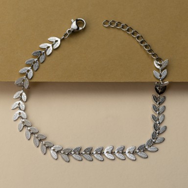 Leaves bracelet in stainless steel