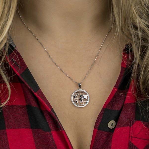 Collier Ras Du Cou Éthnique En Argent 925 - Longueur 45,5 Cm - Neuf (sans Boîte)
