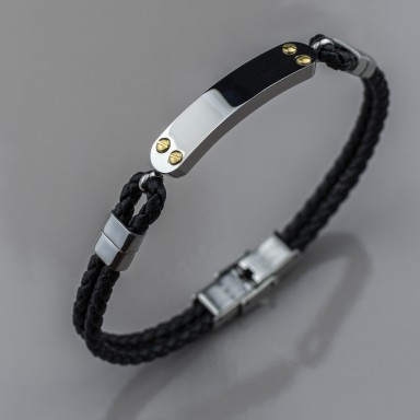 Bracciale MOOREA in ecopelle e acciaio inox
