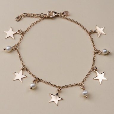 "BRACKEN" model bracelet in rose gold plated 925 silver stars