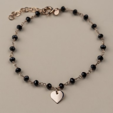 "BUTTERCUP" model bracelet in rose gold plated 925 silver heart