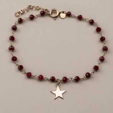 "TULIP" model bracelet in rose gold plated 925 silver star