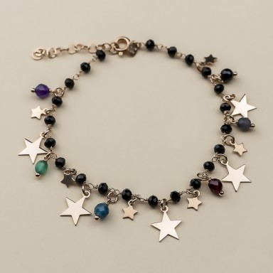 "WILD FLOWER" model bracelet in rose gold plated 925 silver stars