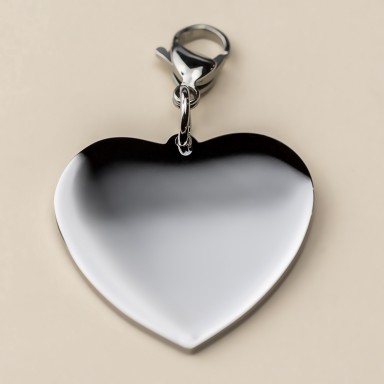 Charm cuore 32 mm in acciaio inox