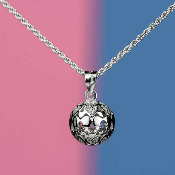 Engelsrufer Collana Donna Con Ciondolo Ali In Argento 925 E Zirconi Bianchi, Gioiello Portafortuna