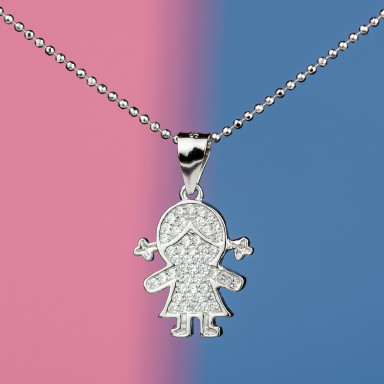 Girocollo bambina in argento 925 con zirconi