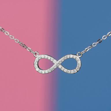 Girocollo infinito in argento 925 con zirconi