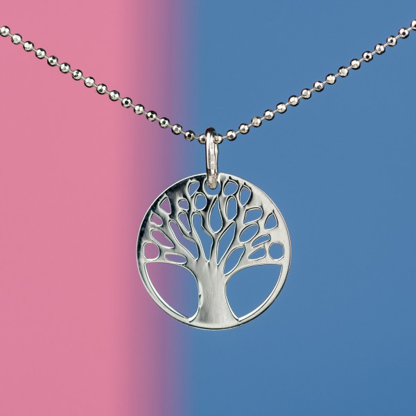 Ciondino Albero Della Vita In Argento 925 Con Catenina 45,7 Cm: Gioiello Significativo In Confezione Regalo, 30x20 Mm