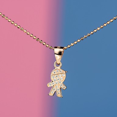 Girocollo bambino in argento 925 con zirconi placcato oro rosa