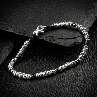 925 silver knots bracelet with hematite