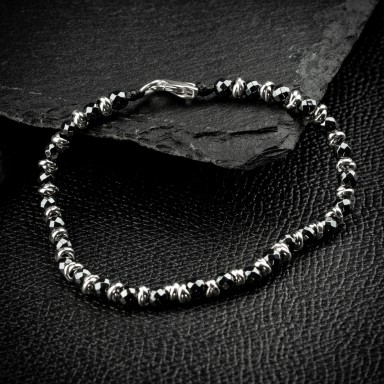 925 silver knots bracelet with hematite