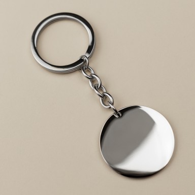 Round Keychain in stainless steel