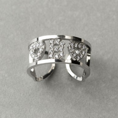 Customizable ring with name in 925 silver