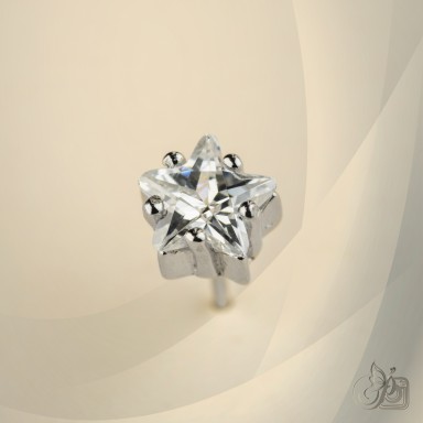 Single lobe earring 925 silver star