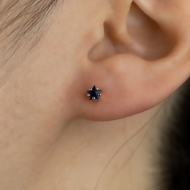 Single lobe earring 925 silver star