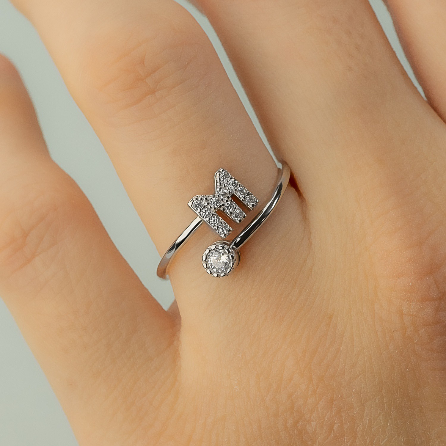 Anello argento clearance con lettera