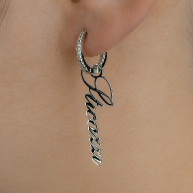 Mono earring with word STICAZZI in 925 silver