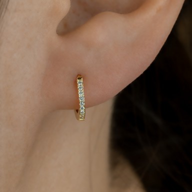 Cerchietto singolo 11 mm argento 925 con zirconi bianchi