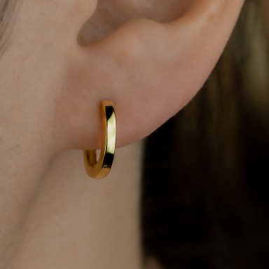 Cerchietto singolo 14 mm argento 925 placcato oro giallo