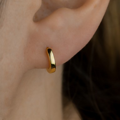 Cerchietto singolo 11 mm argento 925 placcato oro giallo