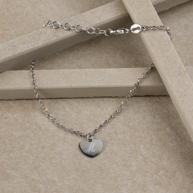 Custom bracelet with heart in 925 silver