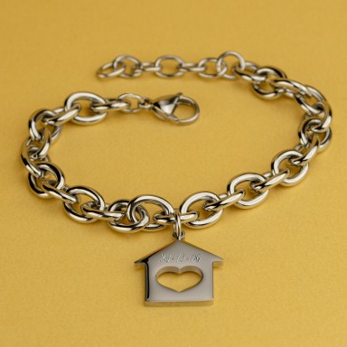 Home bracelet in stainless steel