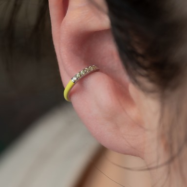 Ear cuff in argento 925 giallo fluo