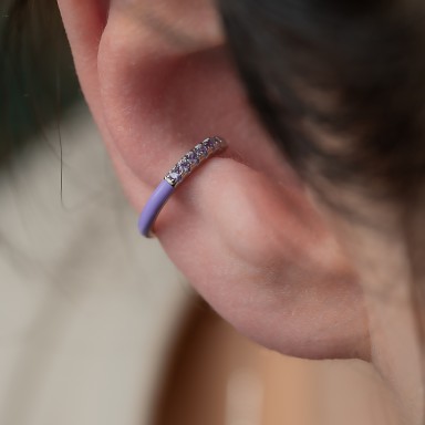 Ear cuff in silver 925 pourple