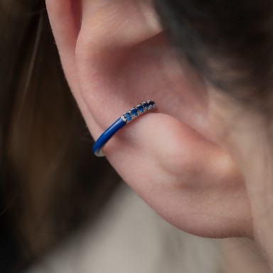 Ear cuff in argento 925 blu