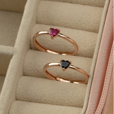copy of Adjustable heart ring in 925 silver rose gold plated